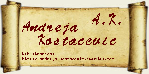 Andreja Kostačević vizit kartica